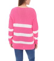 Aniston CASUAL Damen Strick-Pullover gestreifter Alltags-Pullover Langarm-Shirt in Rosa/Weiß und Beige/Grün