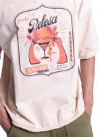 DWD Studioz Ipanema Men's Crew Neck T-Shirt with Large Front Print, 340 g/m², in Black or Beige