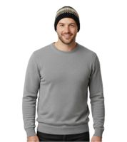 Trust Co Unisex Crochet Winter Hat, Soft Knit Hat with Stripes, Cotton Hat, Navy/White, Brown/White, Khaki/White, or Navy/Red