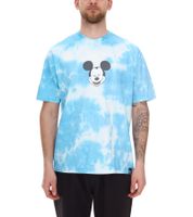 T-shirt homme RE:COVERED X Disney, différents styles et imprimés Mickey Mouse, col rond en coton, blanc, noir, violet et bleu