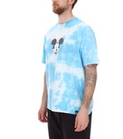 T-shirt homme RE:COVERED X Disney, différents styles et imprimés Mickey Mouse, col rond en coton, blanc, noir, violet et bleu