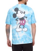 T-shirt homme RE:COVERED X Disney, différents styles et imprimés Mickey Mouse, col rond en coton, blanc, noir, violet et bleu
