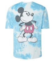 T-shirt homme RE:COVERED X Disney, différents styles et imprimés Mickey Mouse, col rond en coton, blanc, noir, violet et bleu