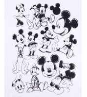 T-shirt homme RE:COVERED X Disney, différents styles et imprimés Mickey Mouse, col rond en coton, blanc, noir, violet et bleu