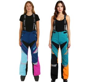 Salopette de motocross SCOTT Shell Pro pour femme, pantalon de ski, vêtements de sport automobile, pantalon softshell imperméable 245006 Bleu/Orange ou Bleu/Rose
