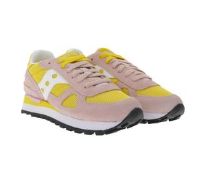 Saucony Shadow Original Women's Retro-Look Sneakers with EVA Midsole, Genuine Leather Shoes S1108-835 Pink/Orange