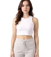 ZEGY Damen Crop-Top Tank-Top geripptes Baumwoll-Shirt ärmellos 1085 Schwarz oder Weiß