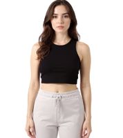 ZEGY Damen Crop-Top Tank-Top geripptes Baumwoll-Shirt ärmellos 1085 Schwarz oder Weiß