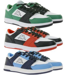 Baskets Kappa Rernal pour tous les jours, chaussures décontractées, chaussures à lacets, chaussures d'entraînement 341X2DW pour homme en blanc/vert/noir, blanc/rouge/noir, ou 381U1NW pour enfant en bleu clair/bleu foncé/blanc