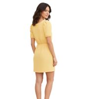 Robe chemise courte femme en crêpe structuré, robe d'été 909338 Jaune