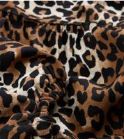 Robe d'été Wild pour femme, imprimé animal, manches ballon, mini-robe courte, 973887 Marron