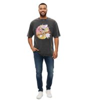 Camiseta RE:COVERED X Cartoon Network para hombre con estampado de cómic, cuello redondo de algodón, gris o blanca