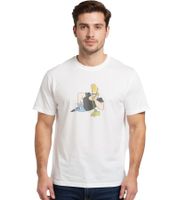 Camiseta RE:COVERED X Cartoon Network para hombre con estampado de cómic, cuello redondo de algodón, gris o blanca
