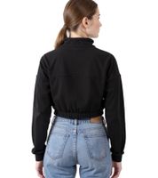 ZEGY Damen Crop-Pullover Half Zip Langarm-Shirt Baumwoll-Pulli Cropped 1073 in Weiß, Schwarz oder Silber