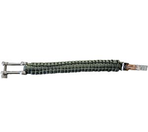 Braccialetto in Paracord I-BRACE, Corda di Sopravvivenza Intrecciata con Corda da Paracadute Antistrappo, Verde