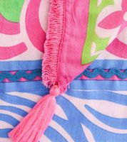 ZWILLINGSHERZ Square Scarf with Animal Print and Flowers Fashion Scarf 3016Q-0609-22 Pink/Blue/Green