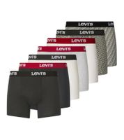 Pack de 7 calzoncillos bóxer LEVI'S de algodón para hombre con detalles coloridos en la cinturilla, en caja de regalo 701225625 003 Negro/Blanco/Rojo/Gris