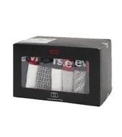 Pack de 7 calzoncillos bóxer LEVI'S de algodón para hombre con detalles coloridos en la cinturilla, en caja de regalo 701225625 003 Negro/Blanco/Rojo/Gris