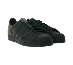 Baskets adidas Superstar Femme, cuir véritable, modèle EG4957 Noir, bout coquillage iconique
