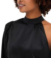 Elegante abito monospalla da donna in raso lucido - Abito da sera 925469 in verde o 919324 in nero