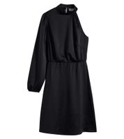 Elegante abito monospalla da donna in raso lucido - Abito da sera 925469 in verde o 919324 in nero