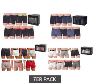 Lot de 7 boxers homme LEVI'S en coton avec ceinture colorée, dans un coffret cadeau, 701225625 00, noir/bleu/multicolore