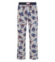Pantalones de pijama RE:COVERED X MARVEL para hombre con el Capitán América o personajes de Marvel PCMARV50 Azul/Rojo o Gris