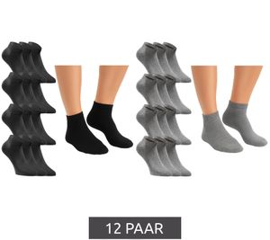 12 pares de calcetines deportivos JACK & JONES Short Sock para mujer, calcetines de algodón 12260511 en negro o gris