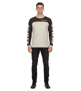 Camiseta de Motocross SCOTT X-Plore Swap para Hombre, Camiseta de Ciclismo de Manga Larga con Coderas Acolchadas, 292378 1001 Negro/Gris