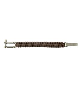 Bracciale Paracord I-BRACE, Bracciale di Sopravvivenza Intrecciato in Corda da Paracadute Antistrappo Marrone