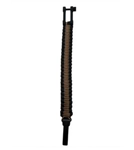 Pulsera de Paracord I-BRACE, pulsera trenzada de cuerda de supervivencia hecha de cuerda de paracaídas resistente al desgarro Negro/Marrón
