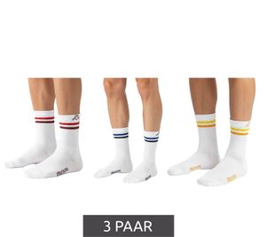 3 paia di calzini da tennis Kappa, calzini in cotone con logo Kappa, calzini per tutti i giorni, 371F4ZW A01 Bianco