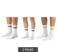3 Paar Kappa Tennis-Socken Baumwoll-Strümpfe mit Kappa-Logo Alltags-Socken 371F4ZW A01 Weiß