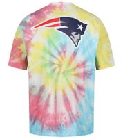 RE:COVERED X NFL Camiseta de los New England Patriots para hombre con varios estampados, algodón, blanco, azul, gris y multicolor