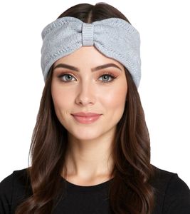 Fascia per capelli in maglia ZWILLINGSHERZ, fascia per capelli in cashmere, copricapo, maglia fine, fascia invernale, accessorio, 8007 grigio chiaro