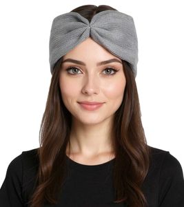 Fascia per capelli in maglia ZWILLINGSHERZ, fascia per capelli in cashmere, copricapo, maglia fine, fascia invernale, accessorio, 8007 grigio scuro