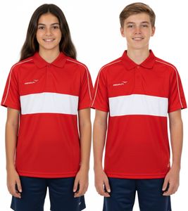 PENALTY Polo Matis Jr Kinder Polo-Hemd aus schnelltrocknendem DRY ON-Material Sport-Shirt 310703-4300 Rot/Weiß