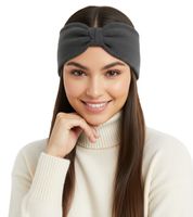 ZWILLINGSHERZ Strick-Stirnband Kaschmir-Stirnband Kopfbedeckung Feinstrick Winter-Stirnband Accessoire 8007 Hellgrau, Altrosa oder Dunkelgrau