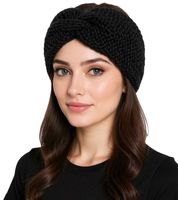 ZWILLINGSHERZ Strick-Stirnband Stirnband mit Wolle Kopfbedeckung Grobstrick Winter-Stirnband Accessoire 8007 Hellgrau, Hell-Beige oder Schwarz