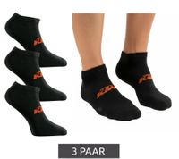 3 Paar KTM Sportsocken Sneaker-Socken mit Logo Baumwoll-Strümpfe Oeko-Tex 100 Zertifiziert KTM/1/SLCX3 Weiß oder Schwarz