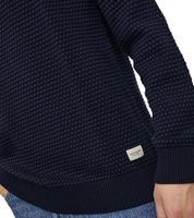 JACK & JONES JJEATLAS Herren Strick-Pullover im strukturiertem Design Knit Crew Neck Baumwoll-Sweater 12212816 Navy