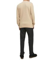 JACK & JONES JJEATLAS Herren Strick-Pullover im strukturiertem Design Knit Crew Neck Baumwoll-Sweater 12212816 Beige