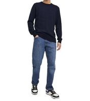 JACK & JONES JJEATLAS Herren Strick-Pullover im strukturiertem Design Baumwoll-Pullover Knit Crew Neck Sweater 12212816 Beige oder Dunkelblau