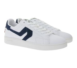 Baskets décontractées Levi's Swift pour femme et homme, aspect cuir, à lacets, réf. 235658-846N, blanc/marine