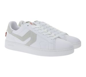 LEVI´S Swift Damen & Herren Freizeit-Sneaker Turnschuhe im Leder-Overlay-Look Schnür-Schuhe 235658-846G Weiß/Grau