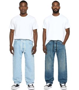 urbane Herren Baggy-Pants mit Bindeband Jeans im Jogger-Stil Denim-Hose BR-12000 in Dunkel-Blau oder Hell-Blau