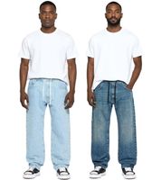 urbane Herren Baggy-Pants mit Bindeband Jeans im Jogger-Stil Denim-Hose BR-12000 in Dunkel-Blau oder Hell-Blau