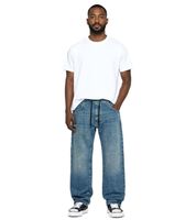 urbane Herren Baggy-Pants mit Bindeband Jeans im Jogger-Stil Denim-Hose BR-12000 in Dunkel-Blau oder Hell-Blau