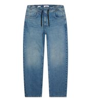 urbane Herren Baggy-Pants mit Bindeband Jeans im Jogger-Stil Denim-Hose BR-12000 in Dunkel-Blau oder Hell-Blau