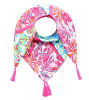 ZWILLINGSHERZ Hawaii Blume Vierecks-Tuch mit Blumen und Ornamenten Mode-Tuch 3016Q-2907 in Orange, Blau oder Pink Bunt